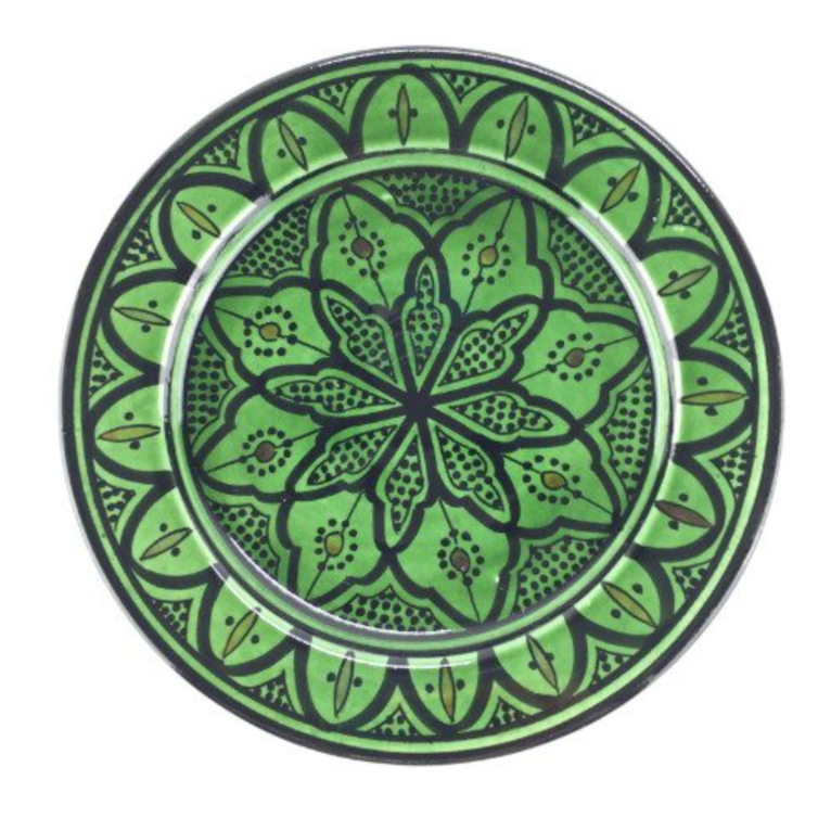 Hand-thrown and hand-painted medium-sized plate in a traditional pattern 28cm or 36cm