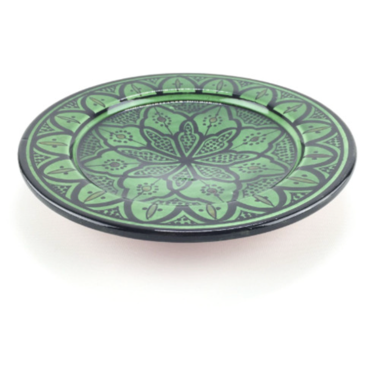 Hand-thrown and hand-painted medium-sized plate in a traditional pattern 28cm or 36cm