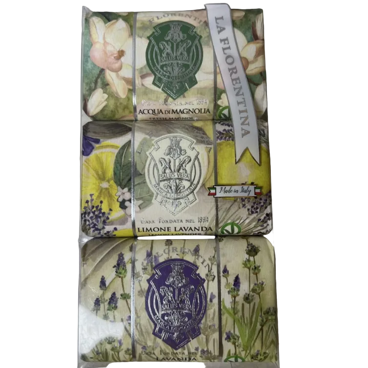 La Florentina - LAVENDER, LEMON LAVENDER, MAGNOLIA Soap Bar Set 3