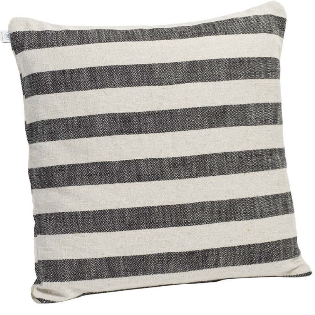 Chhatwal & Jonsson - 100% Italian linen cushion cover, off-white and charcoal grey stripes