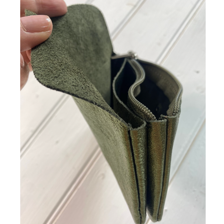 Tuscan Leather Metallic Small Purse – Made In Italy