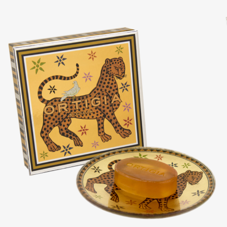 Ortigia Sicilia Ambra Glass Plate & Soap