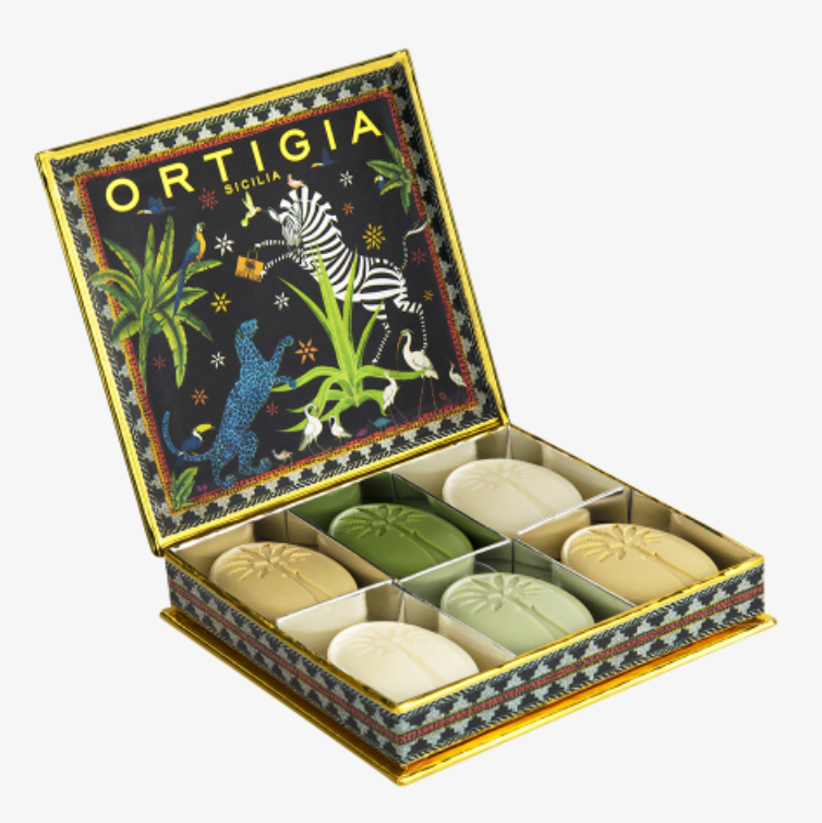 Ortigia Sicilia Jungle Black Assorted Soap - 6 Olive Oil Soaps