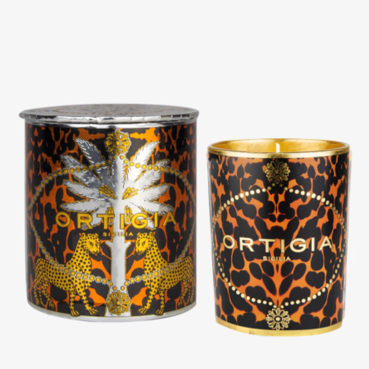 Ortigia Sicilia Ambra Nera Decorated Candle