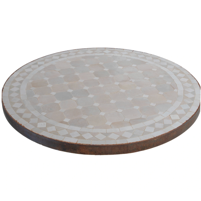 Moroccan Mosaic Table ‘Beige/white’