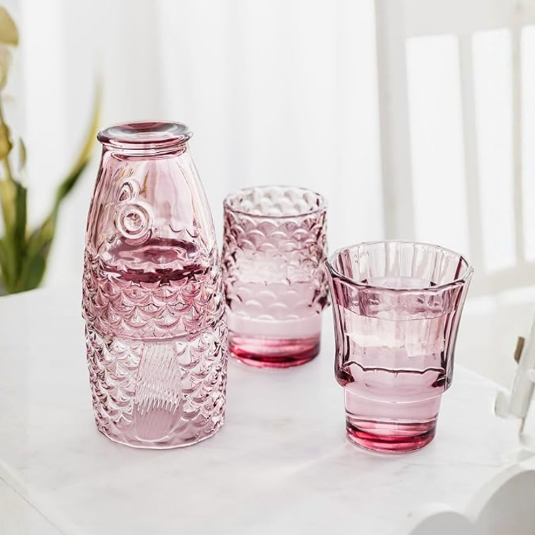 Fish Stacking Glass - Set of 4 250ml (Pink)