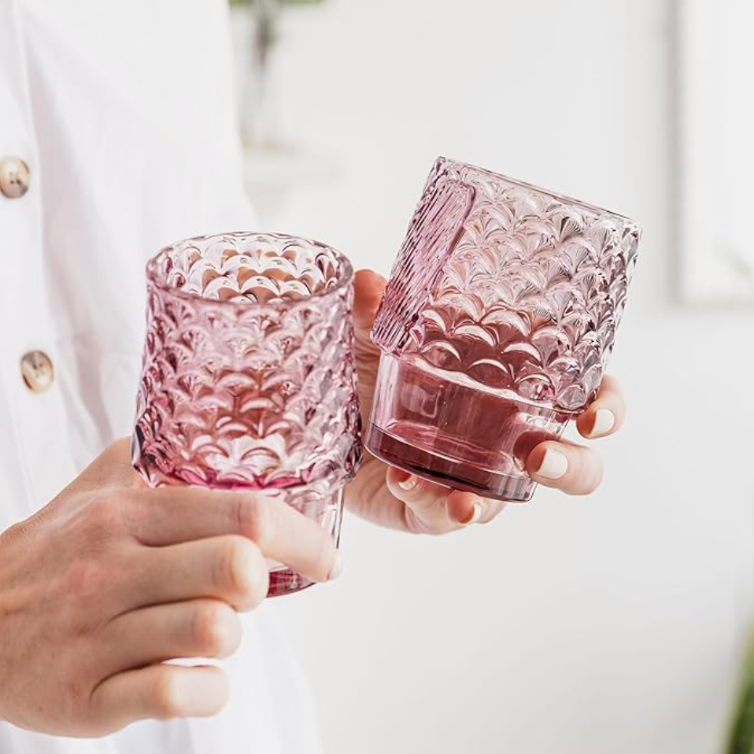Fish Stacking Glass - Set of 4 250ml (Pink)