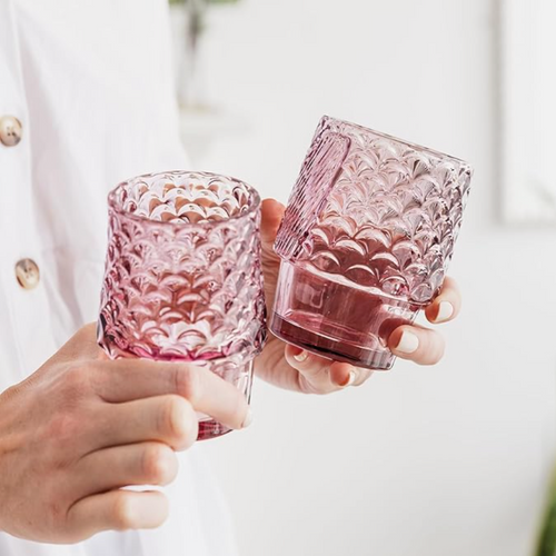 PRE-ORDER - Fish Stacking Glass - Set of 4 250ml (Pink)