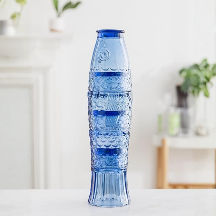 Fish Stacking Glass - Set of 4 250ml (Blue)