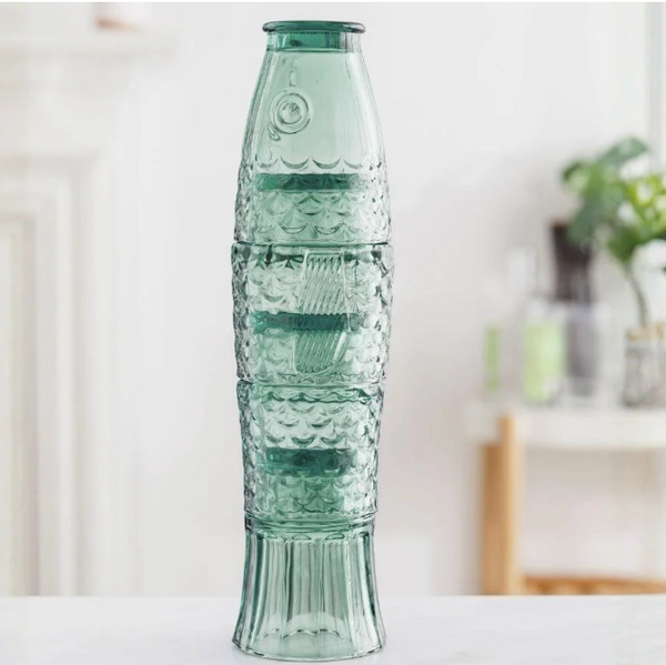 Fish Stacking Glass - Set of 4 250ml (Green)
