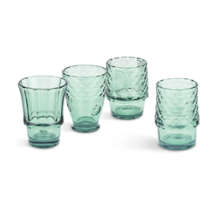 Fish Stacking Glass - Set of 4 250ml (Green)