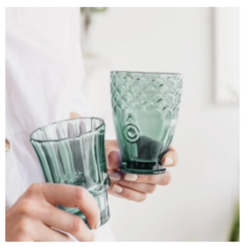 PRE-ORDER - Fish Stacking Glass - Set of 4 250ml (Green)