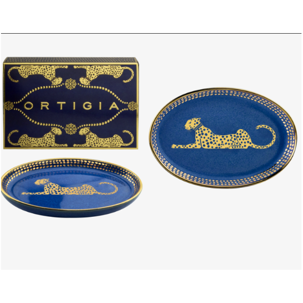 Ortigia Sicilia Spotty Oval Dish (Blue)