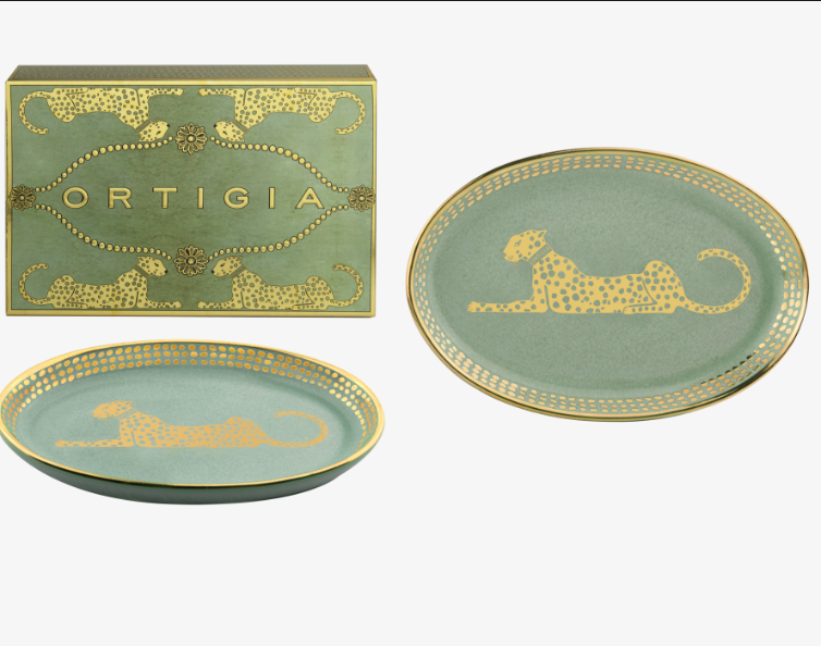 Ortigia Sicilia Spotty Oval Dish (Green)