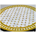 Moroccan Mosaic Table ‘Mustard Yellow/White’ 100cm