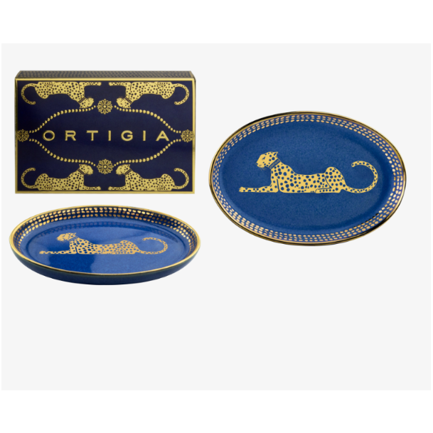Ortigia Sicilia Spotty Oval Dish (Blue)