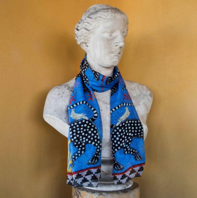Ocelot Sciarpa Misto Cashmere Blu Negativo 200x70cm