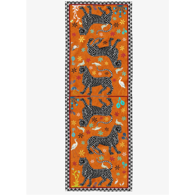 Ortigia Sicilia Ocelot Sciarpa Misto Cashmere Arancia 200x70cm