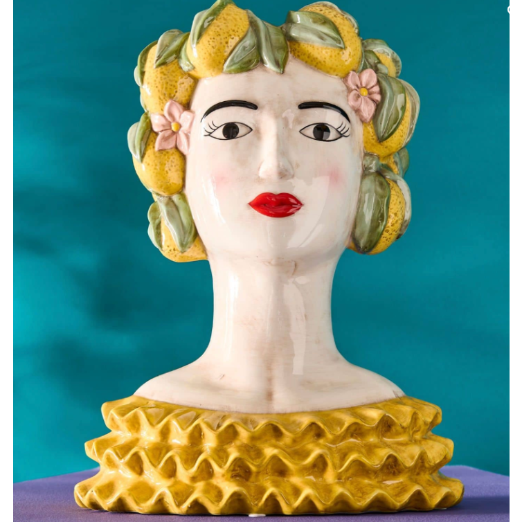 Lady Lemon decorative vase - Sicilian female bust