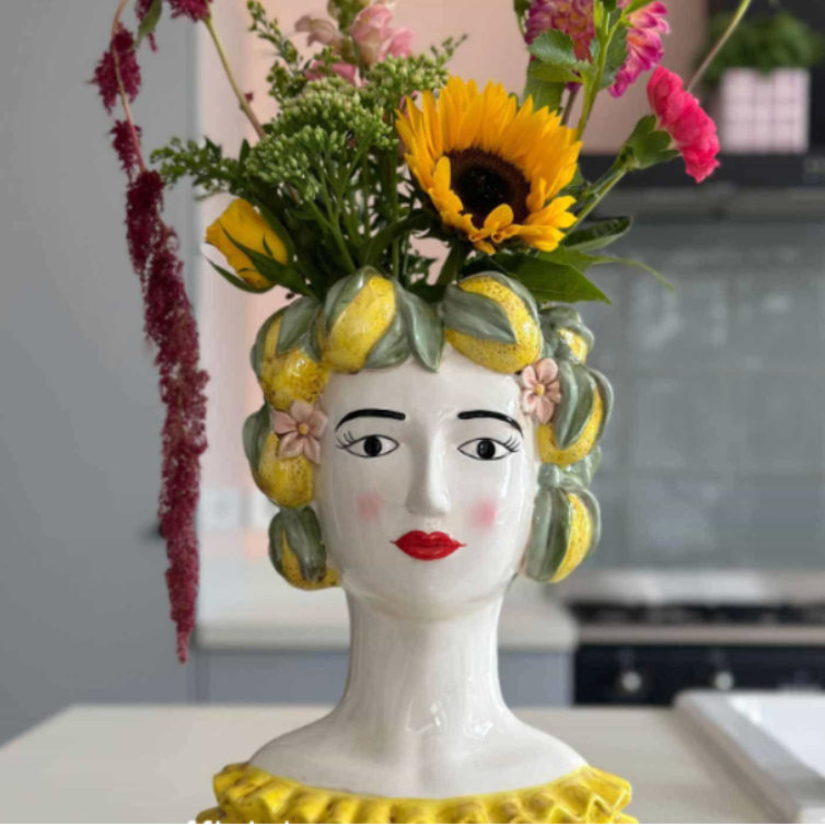 Lady Lemon decorative vase - Sicilian female bust