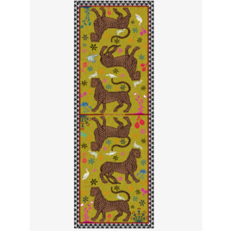 Ortigia Sicilia Ocelot Sciarpa Misto Cashmere Yellow 200x70cm