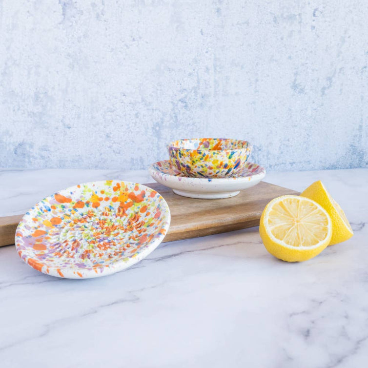 Ceramic Garlic Grater Plate - Small Multicolor - Carnival
