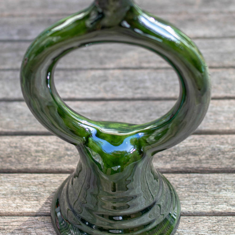 Handmade Moroccan Green Ceramic Candle Holder 20 cm