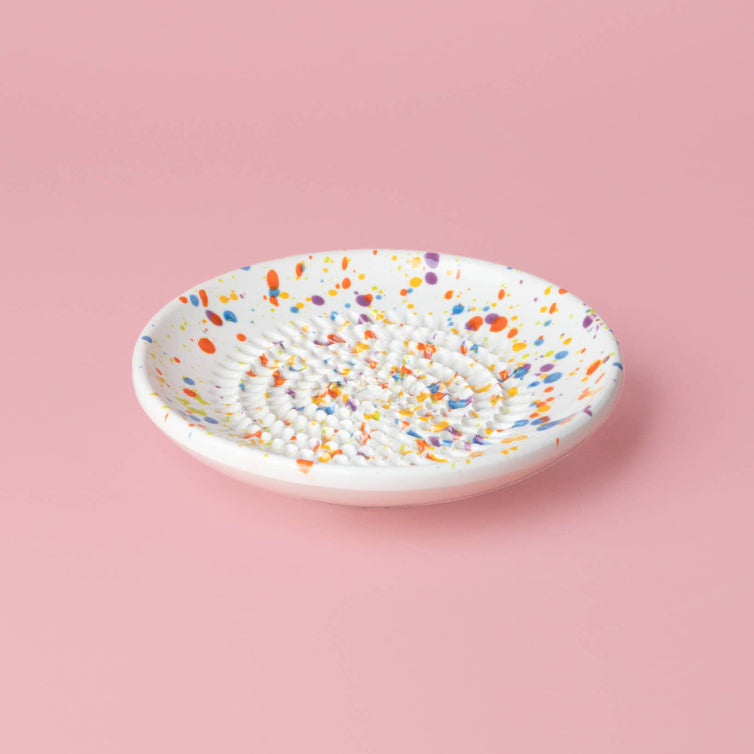 Ceramic Garlic Grater Plate - Small Multicolor - Carnival