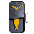 Black Metal Sardine Tin Pendulum Wall Clock