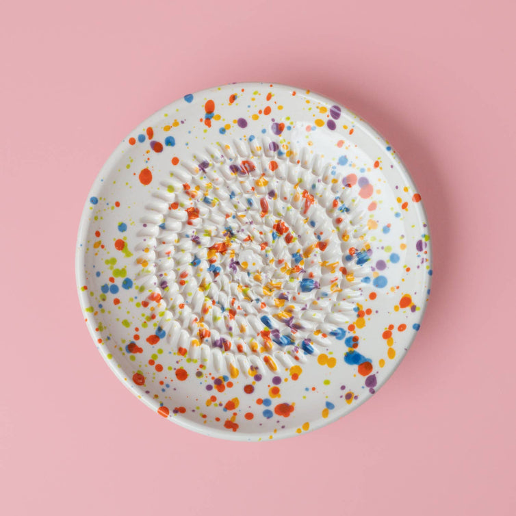 Ceramic Garlic Grater Plate - Small Multicolor - Carnival