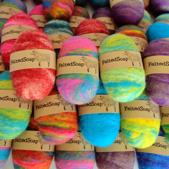 Felted Soap Multicolored Individually Labeled Unique Gift