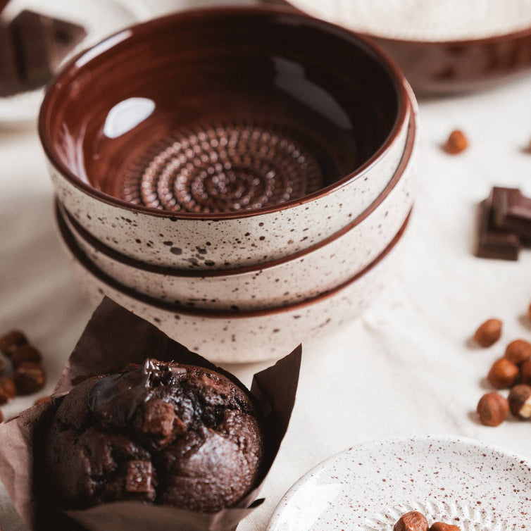 Garlic Grater Plate - Medium Ceramic - Brownie