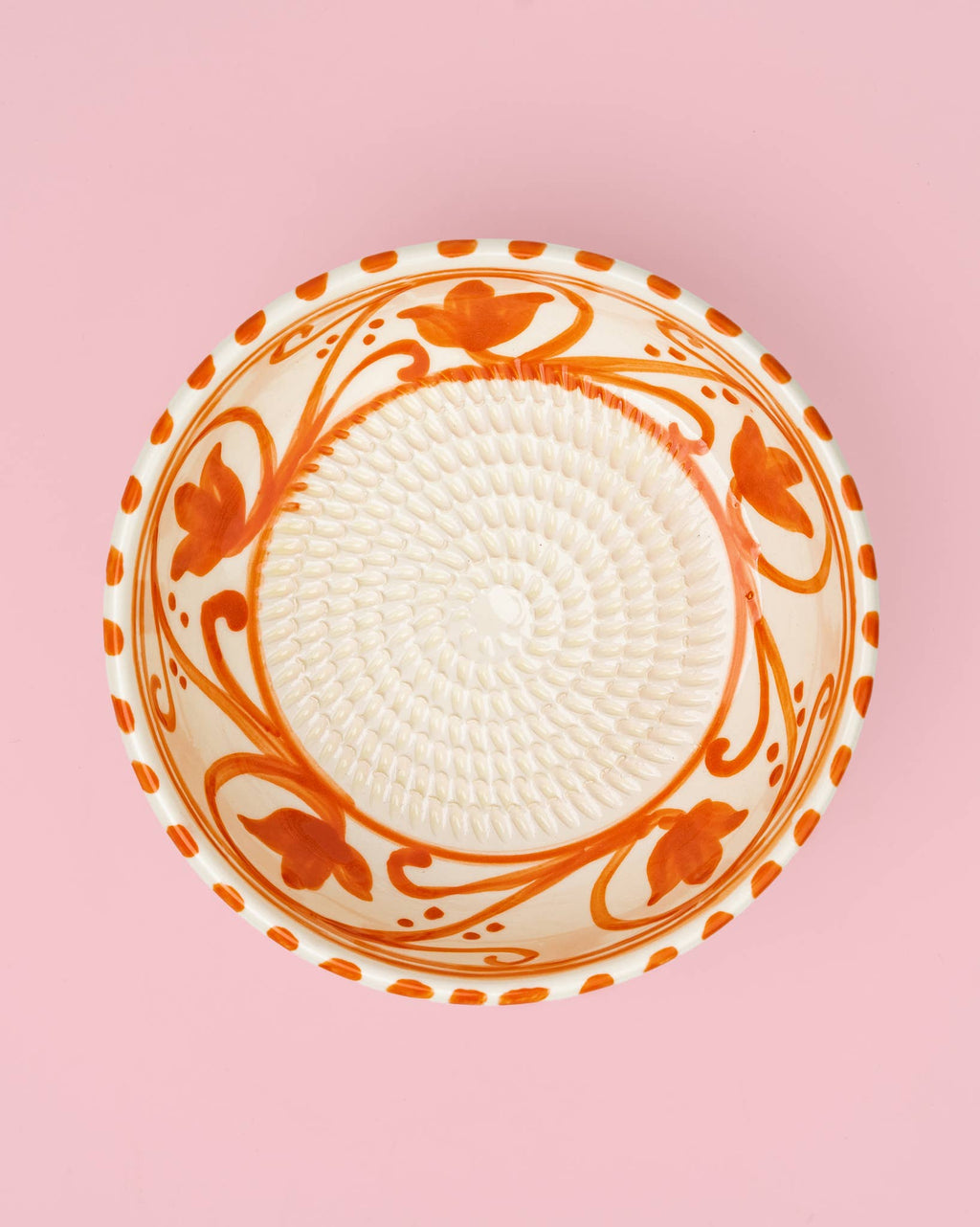 Ceramic Garlic Grater Plate - Medium Orange Azahara