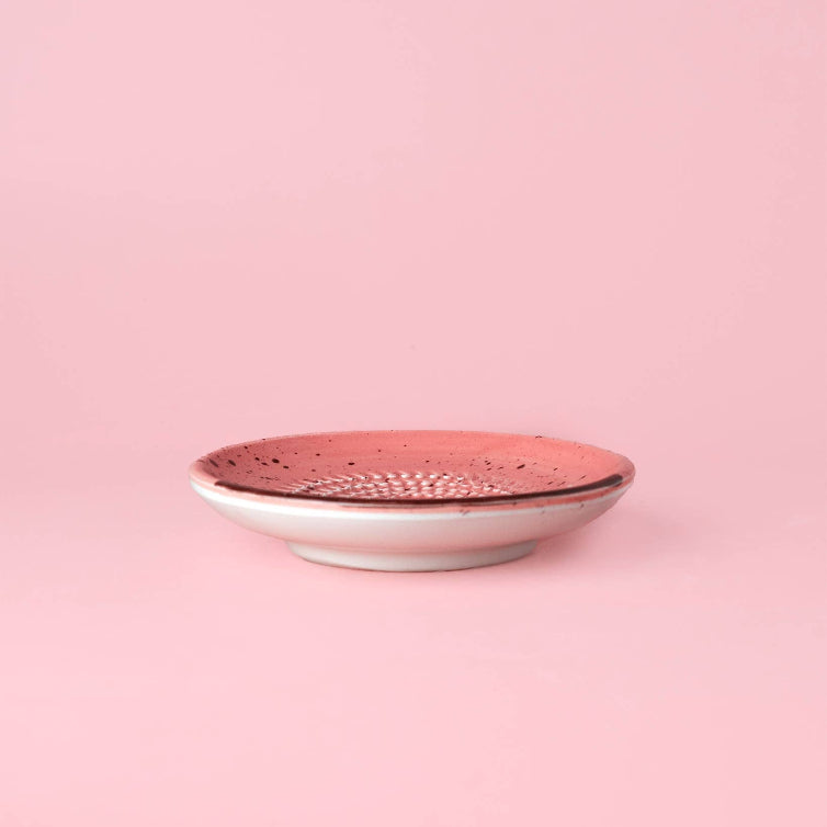 Small Ceramic Garlic Grater Plate - Gift Ready - Chocolate