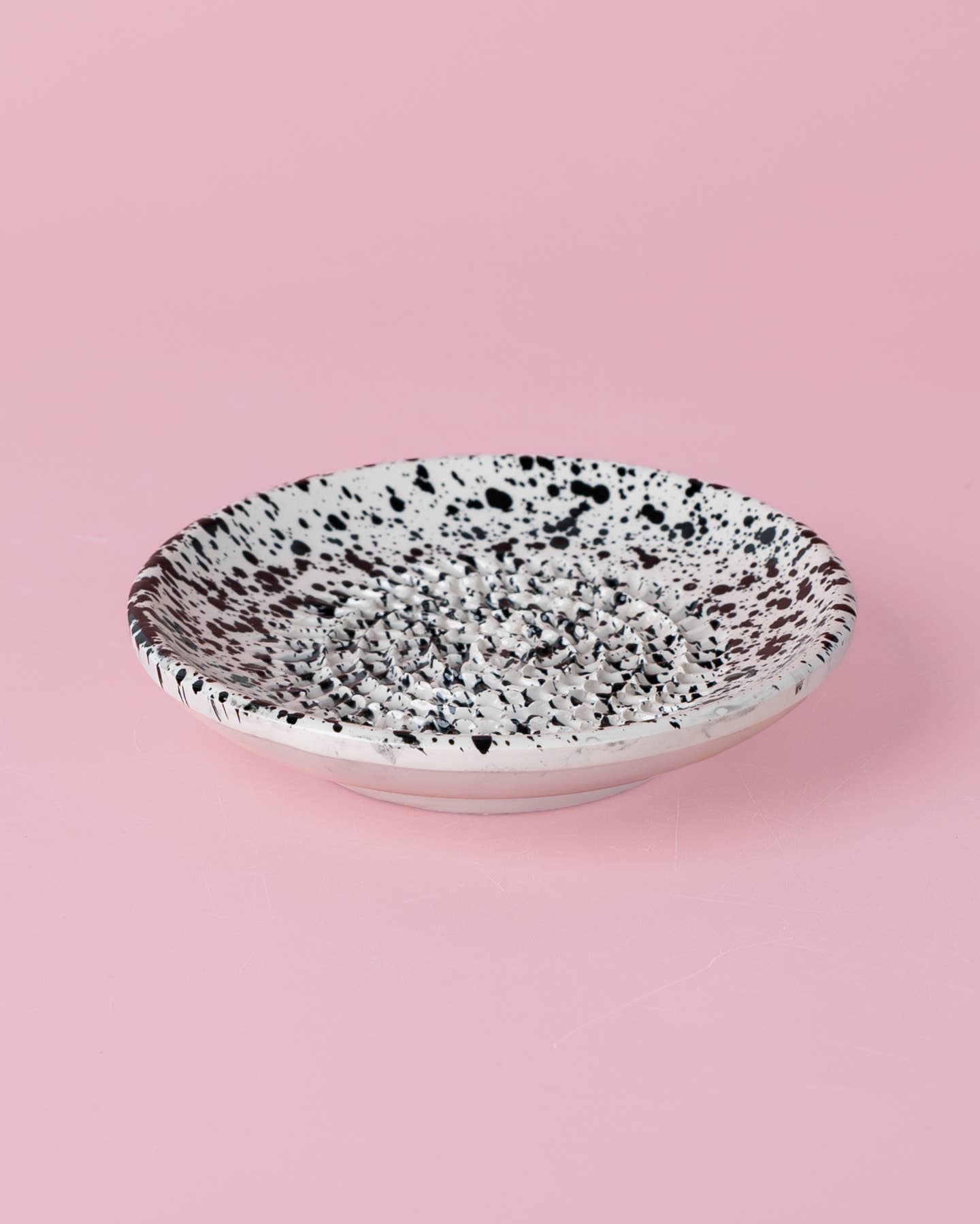 Ceramic Garlic Grater Plate - Small Black & White - Galaxy