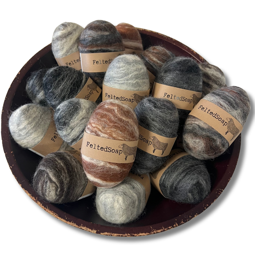 All-natural felted soap - Natural colours