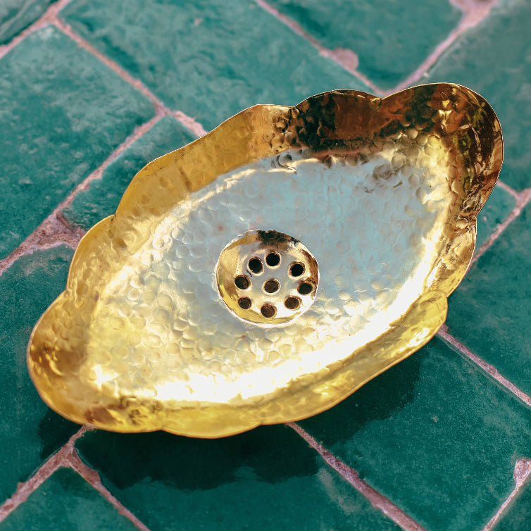 Soap Dish "FLOWER" - gold