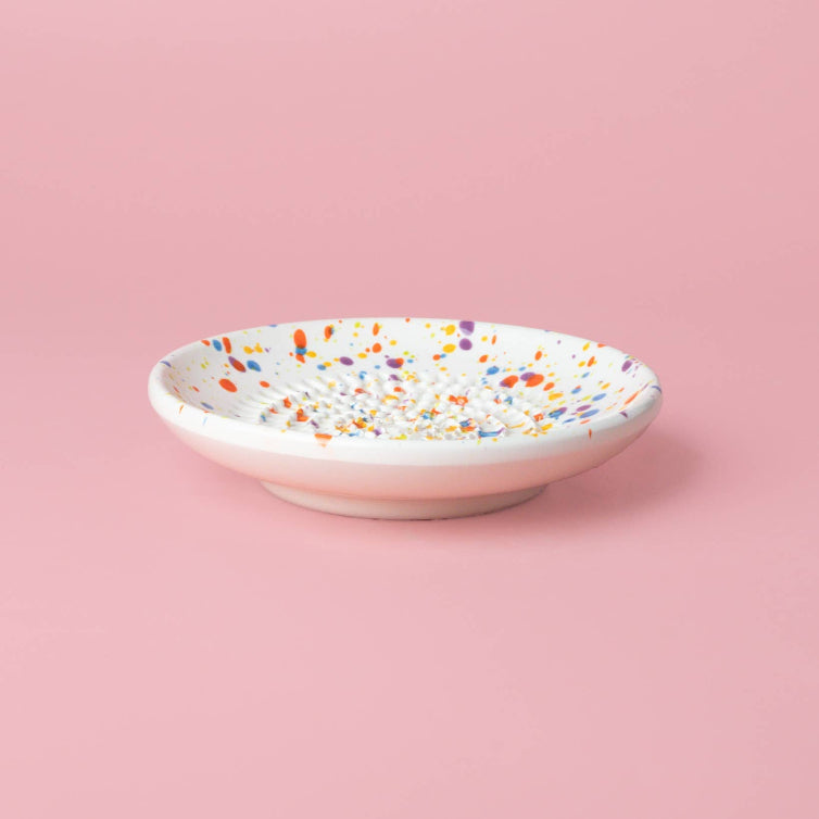 Ceramic Garlic Grater Plate - Small Multicolor - Carnival