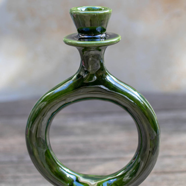 Handmade Moroccan Green Ceramic Candle Holder 20 cm