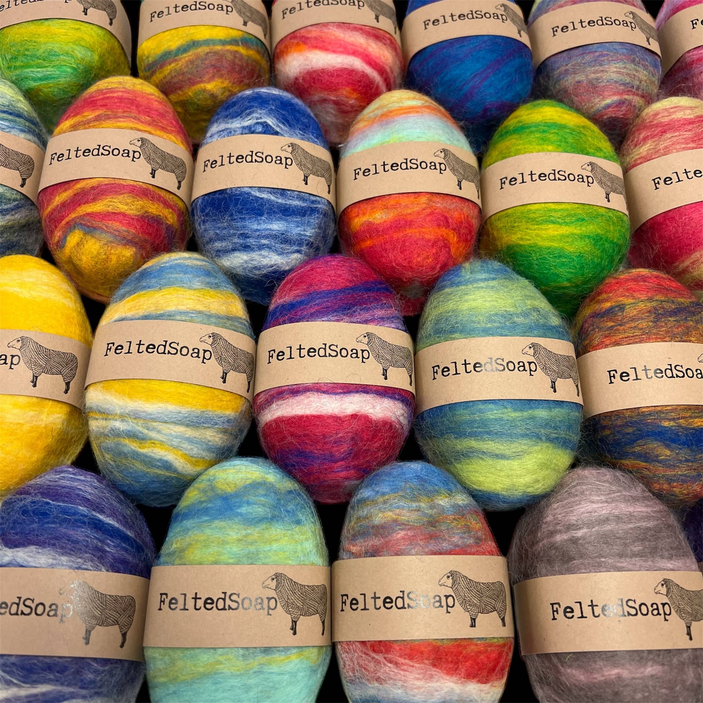 Felted Soap Multicolored Individually Labeled Unique Gift