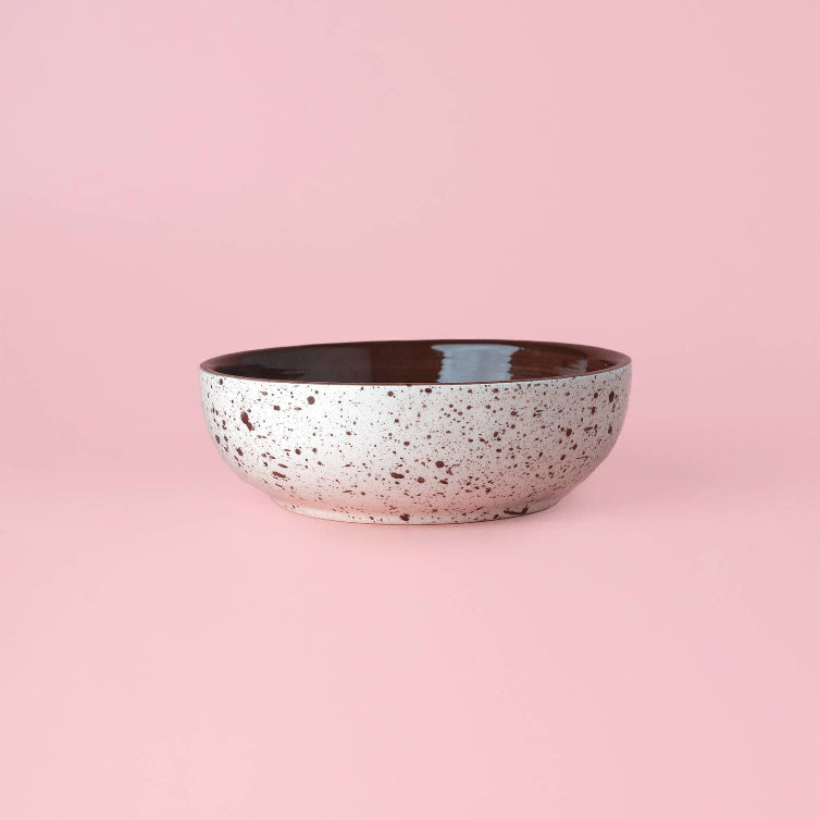 Garlic Grater Plate - Medium Ceramic - Brownie