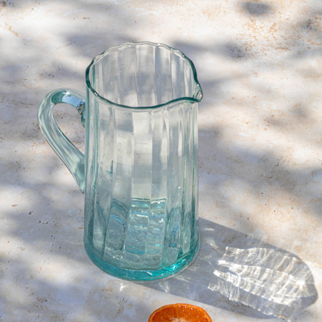 Handmade Moroccan Beldi Water Jug - Clear