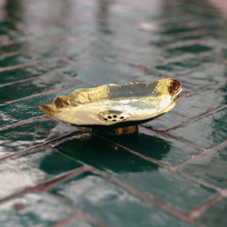 Soap Dish "FLOWER" - gold