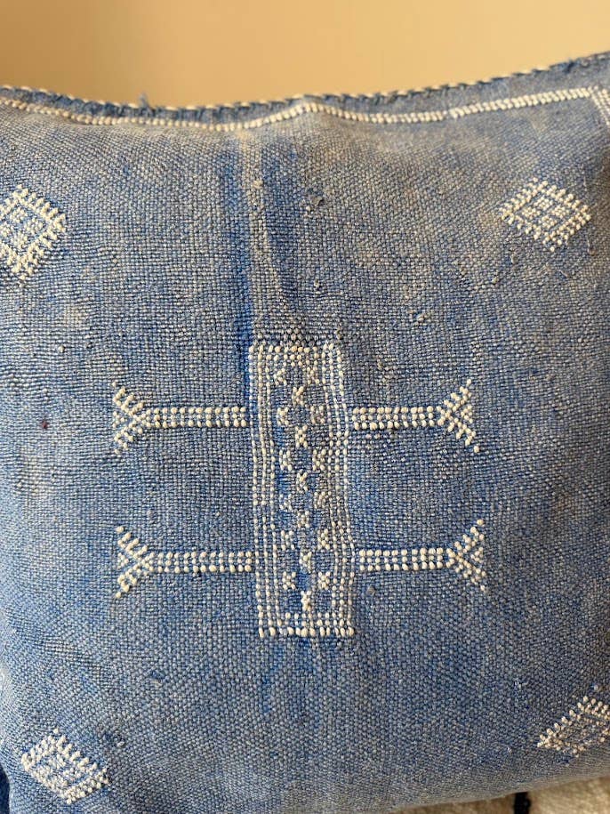 Cactus Silk (Kaktusfiber) kuddfordral - Denimblå 50 x 50 cm