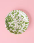 Ceramic Garlic Grater Plate - Small Green & White - Moss