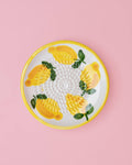 Ceramic Garlic Grater Plate - Yellow & White - Small Lemon
