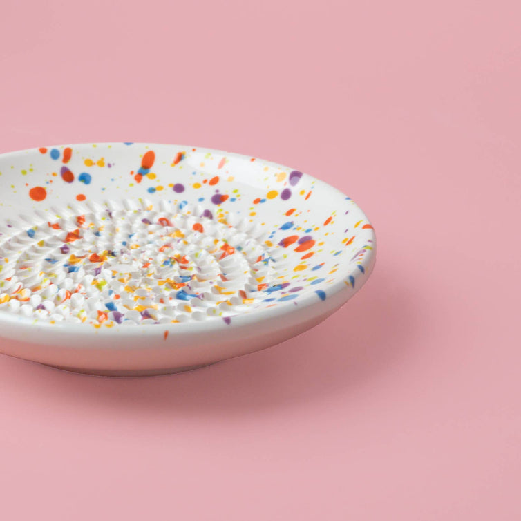 Ceramic Garlic Grater Plate - Small Multicolor - Carnival
