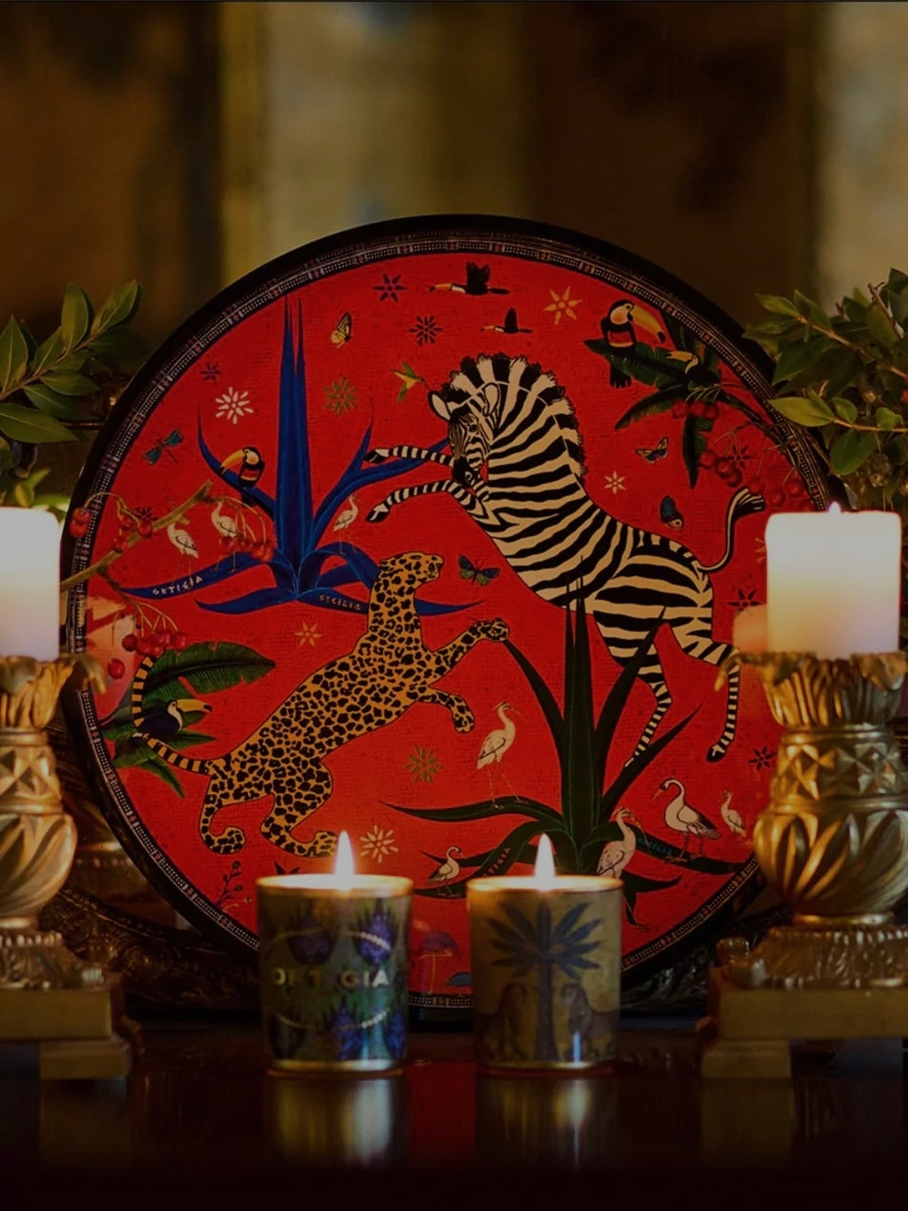 Tray Jungle Red (40x40cm)