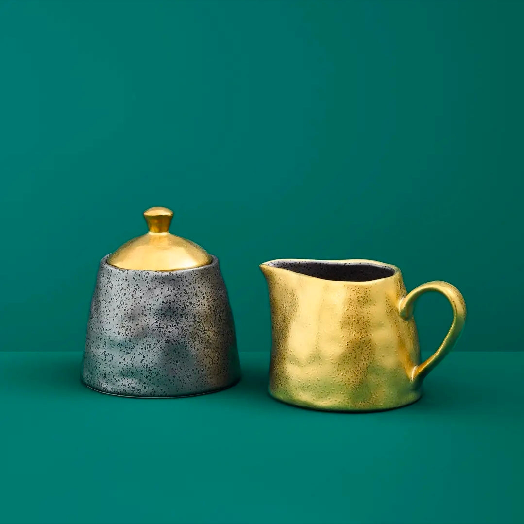 Ceylon milk jug and sugar jar set