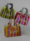 Colorful retro-inspired mesh bag "Written Vibes" - "Amour", "Happy", "Smile"